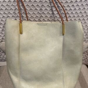 Antik Kraft Cream Tote with Tan Handles